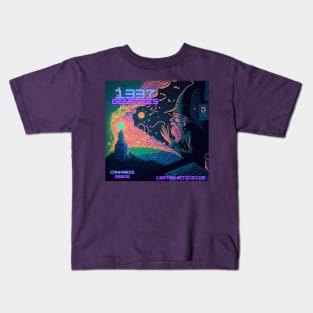 1337 Wizard Blue/Purple Kids T-Shirt